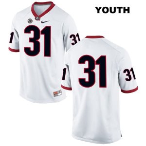 Youth Georgia Bulldogs NCAA #31 Reid Tulowitzky Nike Stitched White Authentic No Name College Football Jersey LXK6854CP